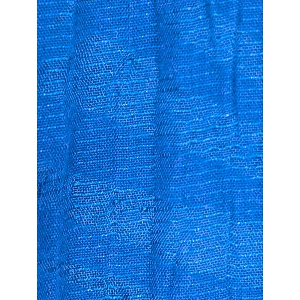 Chico's Royal Blue Sheer Palm Print Full Zip Long Sleeve Shirt - Picture 5 of 8